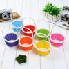 Round Shape Storage Baskets Plastic Vine Wicker Flower Basket  For Plant Home Wedding