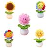 Kreative künstliche Blumen Häkeln Sonnenblumen Töpfe Gestrickte Blume Abschlussblume Dekoration Geschenk