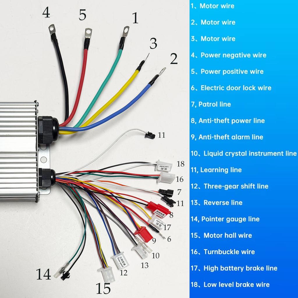 48V 60V 72V 84V 3000W Brushless Controller MAX 80A for BLDC Electric Bike (9+9) MOSFET Double Row 18 Tube 2000W 3000W Controller