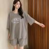 NeW ArriVals Open Run Women Loose FiT V Neck T shirT And leTTering shorTs Home W