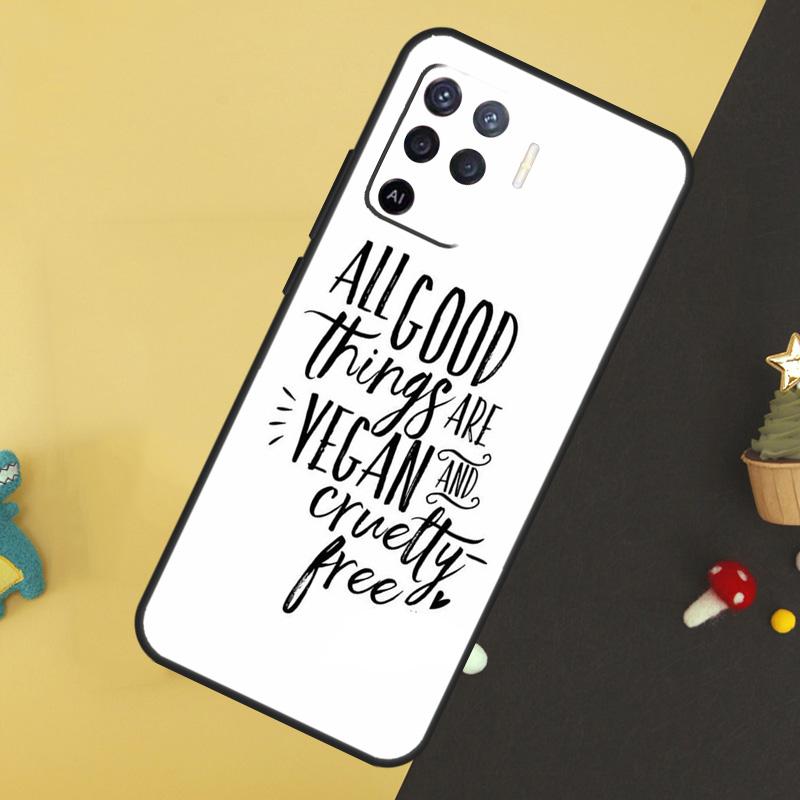 LOVE VEGGIE Vegetarian Quotes VEGAN Case For Oppo A58 A78 A98 A18 A38 A74 A94 A54 A15 A17 A57 A6 A5 Pro A16 A76 A96 A40 A60 A80