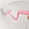 Ergonomic Pink V-Shaped Toilet Brush Wall-Hanging Manual Corner Cleaning For Bathroom Durable Plastic with Soft Bristles, Toilet Brush