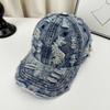 Retro Denim Perforated Baseball Cap Breathable Duck Sun-Shading Spring Summer Unisex Brushed Color
