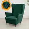 Velvet Wing Chair Cover Stretch Super Soft Armchair Covers With Seat Cushion Case Elastic Relax Single Sofa Slipcover Removable