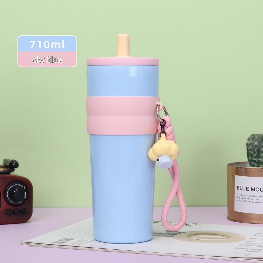 Aurora 316 Stainless Steel Insulated Cup with Handle & Straw - Creative Car Cup