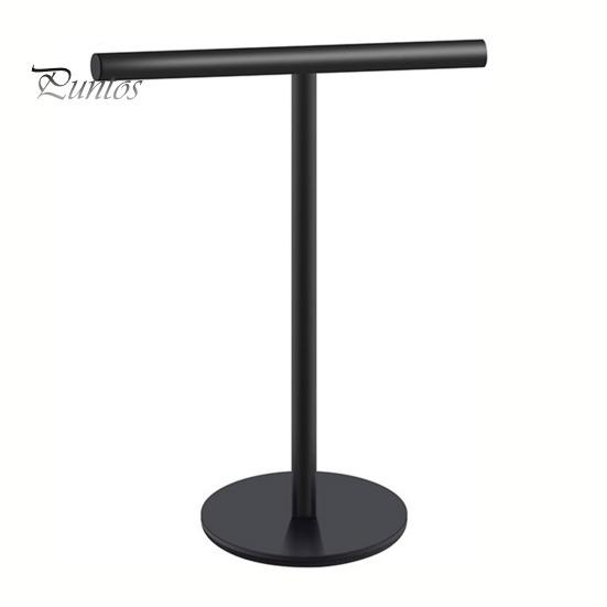 

Т-образная вешалка для полотенец, органайзер для хранения, устойчивая к ржавчине, простая в установке, держатель для полотенец для рук с тяжелым основанием Round чёрный