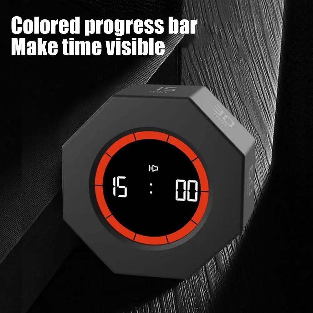 LED Screen Visual Countdown Device Gravity Sensor Multi-Hexagon Cube Timer  Kitchen Work