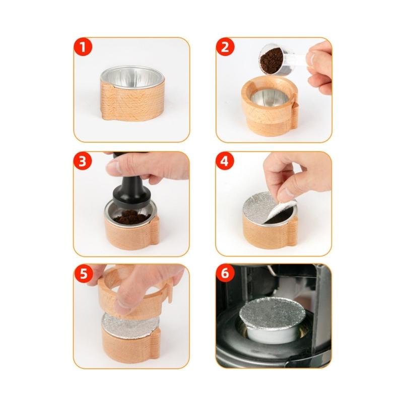 Coffee Pods Refill Accessory Embossed Foil Lids Included Coffee Pods Shell Filler Set Plastic Texture for Coffee Pods