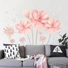 Pink Magnolia Butterfly Flower Wall Decals - Large Floral Peel and Stick Vinyl Blossom Stickers - DIY Art for Girls Bedroom, Living Room, Sofa