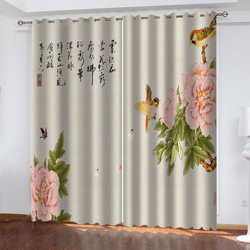 Chinese Chic Flower VintageWindow Drapes designed for Children Bedroom Space Living Room Treatments Kitchen HomeDecor Drape Blinds 2Pieces OnSale