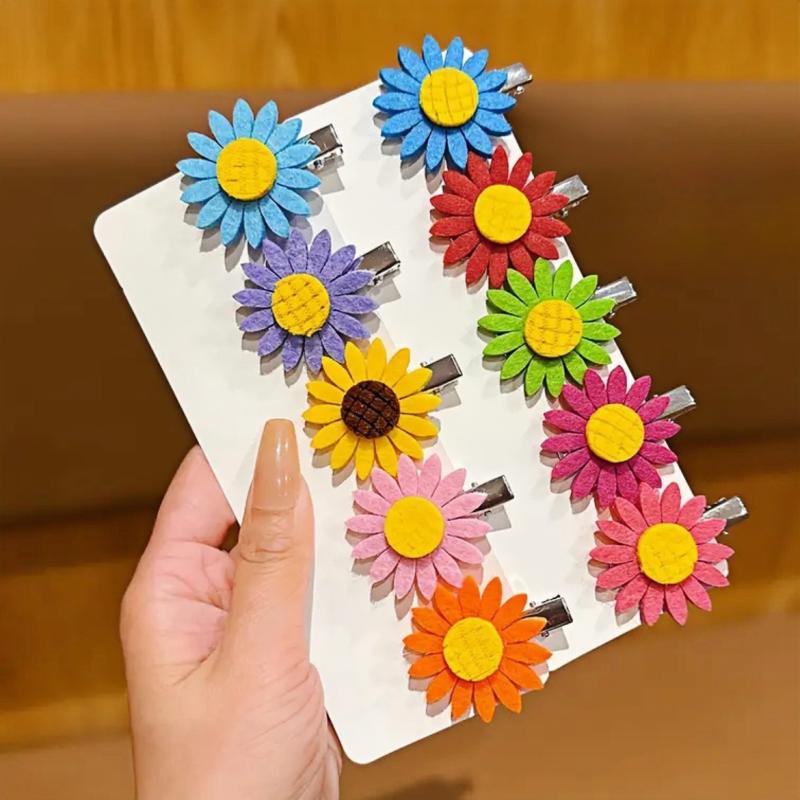 

10/20 шт. Милые заколки для волос в виде цветов, красочные заколки-подсолнухи для боковых прядей, подходят для ежедневного использования в качестве аксессуаров для волос, детские подарки A2