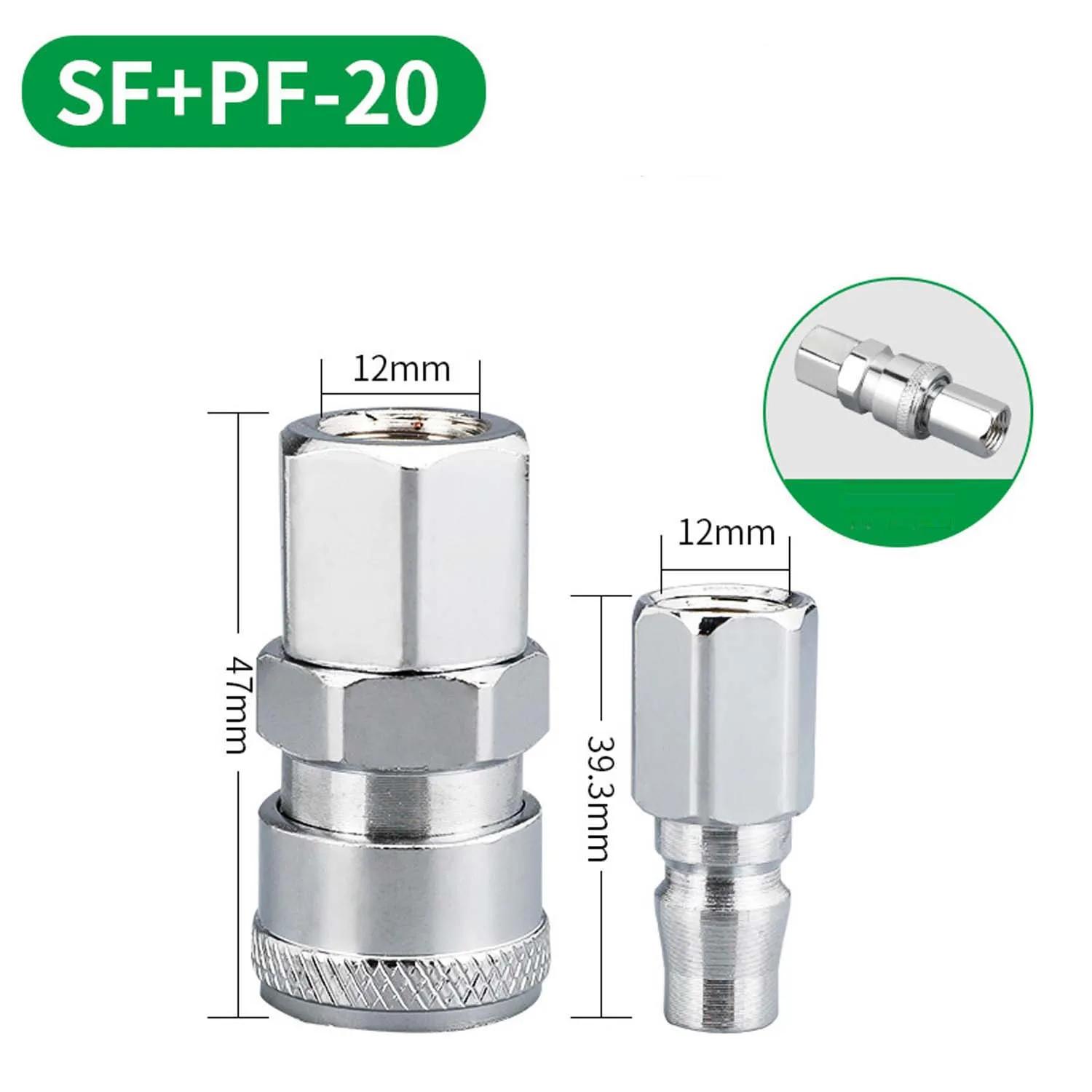 

Air Line Hose Quick Release Coupler Connector for Compressor SH20 PH20 SP PP Hardened Steel Zinc Coated Spring Loaded 2pcs Set SP PP-20