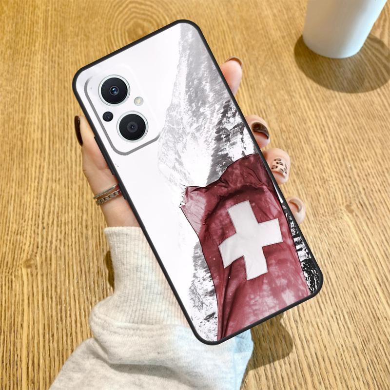 Switzerland Swiss Flag Funda For OPPO Reno 7 8 Lite 14 F 13F 12F 11F 13 12 11 10 Pro OPPO Find X9 X8 X6 X5 Pro Case