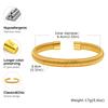 Stainless Steel Elastic Opening Bracelet for Women,Gold Color Waterproof Stripe Bangle Bracelets,Classic Jewelry Gifts