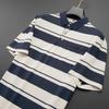 Dibinze Men's Plus Size Striped Polo Shirt