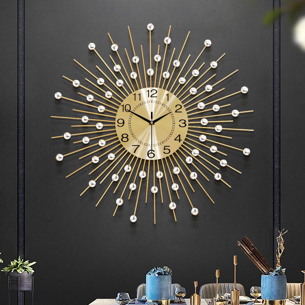 Trendy European Iron Art Living Room Wall Clock: Stylish Home Quartz Timepiece