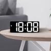 Multifunctional LED digital display alarm clock rectangular mirror clock desktop temperature, voice control, brightness adjustme
