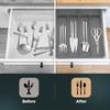 Large Silicone Silverware Drawer Organizer Non-Slip Utensil Holder for Kitchen Drawers Durable Cutlery Tray Easy To Clean