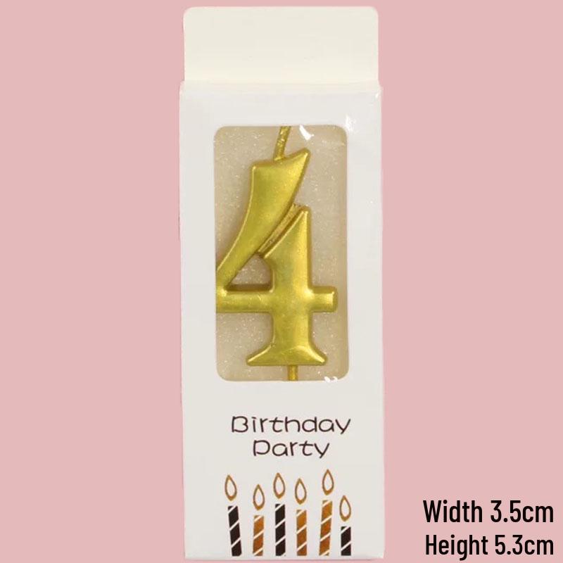 50 Gold Number Candle Cake Toppers, Individually Boxed for Kids' First Birthday