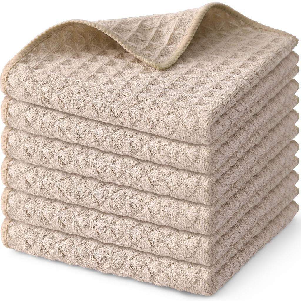 Olanly Kitchen Towels Premium Microfiber Waffle Weave Kitchen Cleaning Rags Ultra Absorbent Dish Towel Reusable Daily Dish Cloth