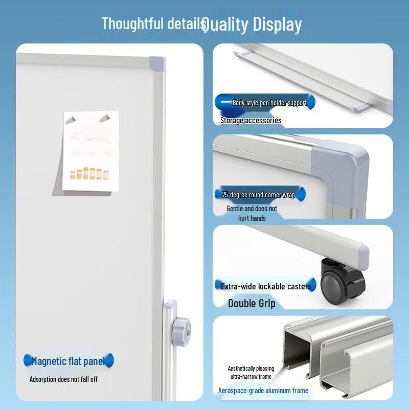 Magnetic Double-Sided Whiteboard with Adjustable H-Stand