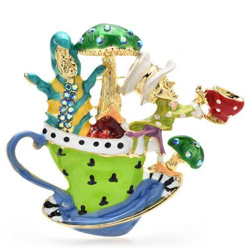 Vintage módní design smaltovaná brož Cthulhu Klasický křišťálový odznak palácového kříže