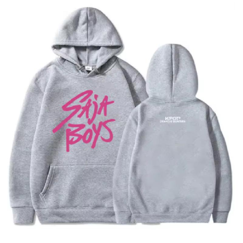 KPop Demon Hunters Saja Boys Hoodie Long Sleeve Movie Printing Sweatshirt Hooded Fleece Casual Female Pullovers Streetwear Women