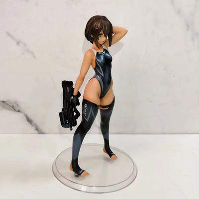 22cm Swimming Club President Arms Note Machine Gun Girl Swimsuit Ver Anime Character Statue Collection Desktop Decoration Ideal