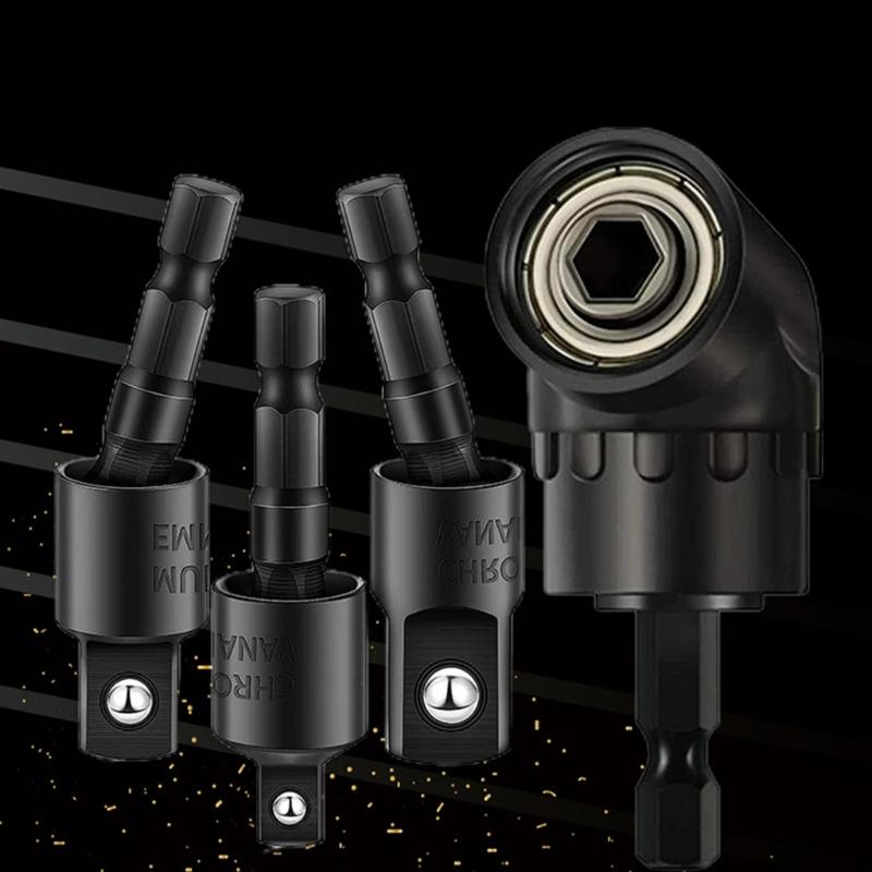 Drill Bit Holder 105° Right Angle Drill Adapter 1/4" Screwdriver Bit Holder Drill Bit Extension for Drill Accessory