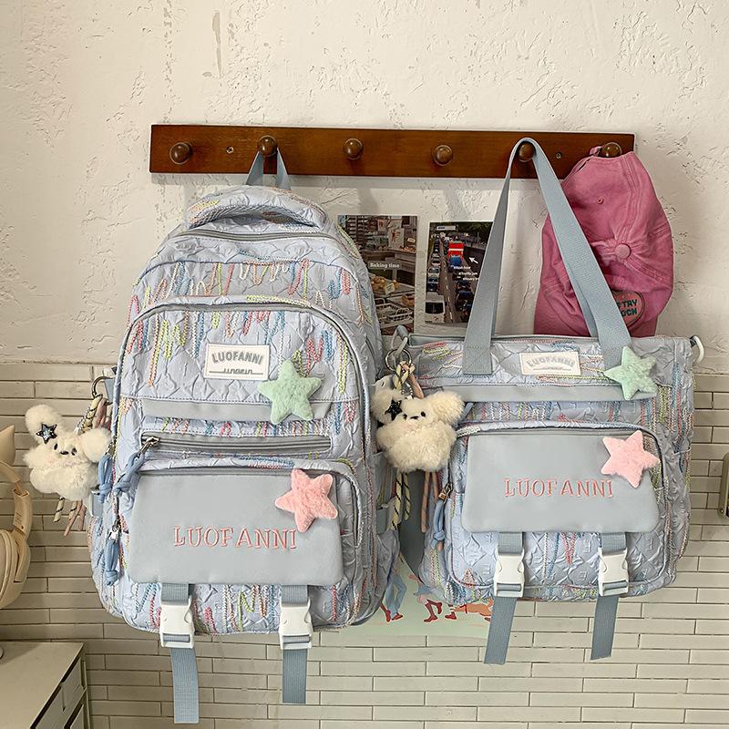 Schoolbag college style schoolbag for girls junior high school students cute Korean version large capacity backpack lightweight high school students