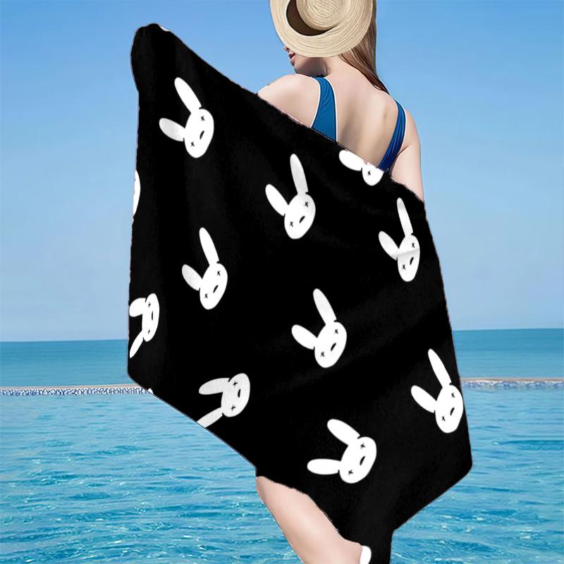 Bad Bunny Collage Strandtuch, Super Weiche Mikrofaser, Geschenk für Sie/Ihn, Geburtstag, für Pool, Strand, Reisen, Heimdeko Fanartikel
