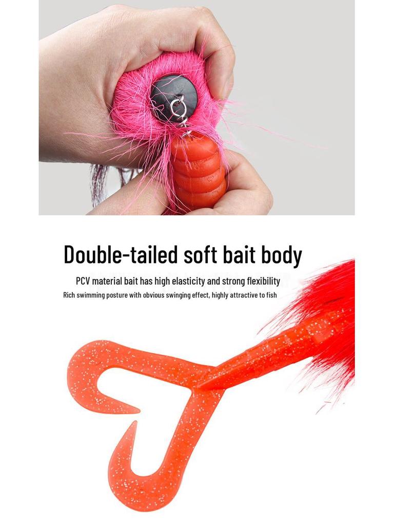 Bionic Soft Bait Water Mouse Deer Hair Lure for Deep Sea Fishing