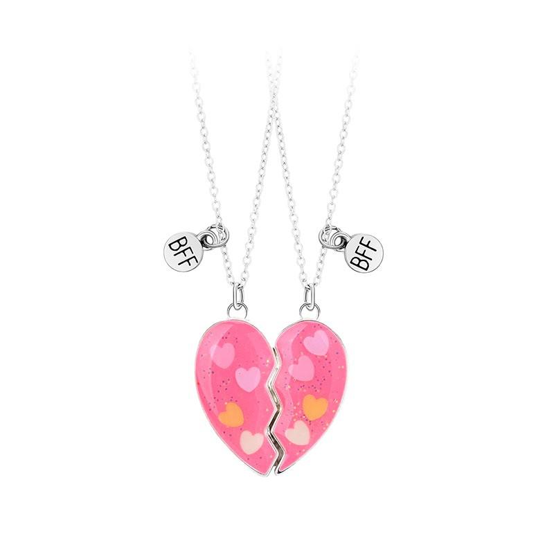 Cross-border Kids' Cartoon Sweet Alloy Best Friends Necklace Set