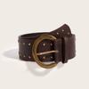 Rivet Leather Punkinspired Belt With Double Row Stitching Urban Style Outfits