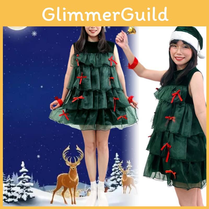 Festival Skirt Christmas Cos Clothing Cake Skirt Sleeveless Xmas Cosplay Party