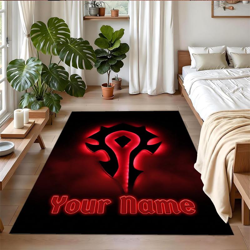 Crystal Velvet Rug Custom Name Text, Soft Non Slip Floor Mat Home DecorWorld of Warcraft
