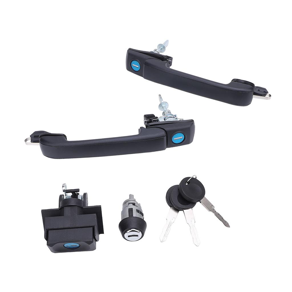 Conjunto de 5 Peças Maçaneta Externa da Porta do Carro com Chave e Fechadura da Porta Traseira 1H0837207B para Cabrio 1995 a 1998