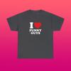 I Love Funny Guys Unisex Heavy Cotton Tee Heart Y2K Funny Cute Romantic Meme Phrase Shirt Graphic Chaotic Humor Witty Viral Quote Tee