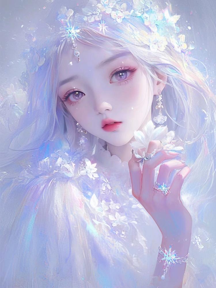 5D DIY Diamond Painting Woman Girl Portrait Full Square Round Girl Mosaic Flower Embroidery Cartoon Needlework Wall Decoration