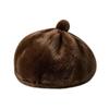 Furry Leopard Print Hat Thickened Pumpkin Painter Cap Plush Octagonal Cap  Commuting