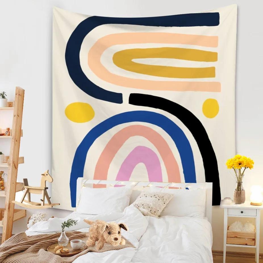 Tapiserie Fundal Sufragerie Murală Covorașă Plajă Decorare Acasă Agățat de perete cu caracter simplu și proaspăt