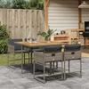 VidaXL Garden Dining Set 5 Pcs Grey Cushions Wicker 3278029