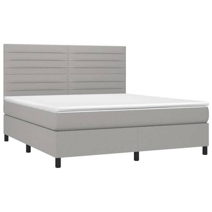 VidaXL Sommier à Lattes de Lit avec Matelas et LED, Lit Rembourré, Lit Double, Lit Adulte de Chambre à Coucher Intérieur, 3134973