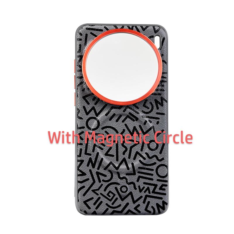Graffiti Case For Vivo X200 Ultra and X200S Magsafe Wireless Charging Lens Protection Anti-slip Grip Plain Vegan Leather Cover