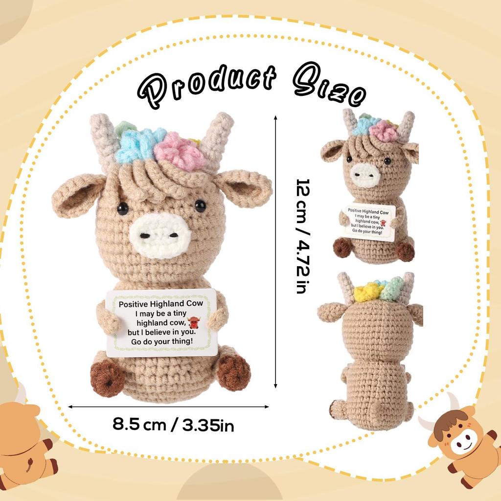 Mini Positive Potato Funny Avocado Duck Cute Knitted Crochet Doll with Card for Women Men Mom Dad Friend Birthday Cheer Up Gifts