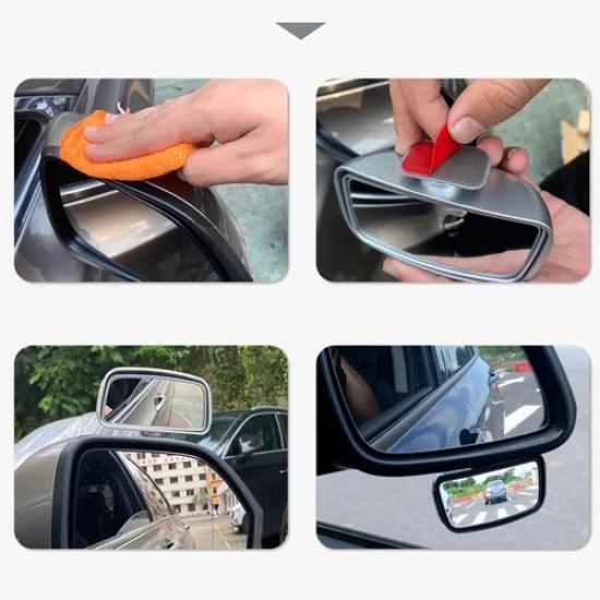 1x Car Accessories 360-Degree Self-Adhesive Blind Spot Wide Angle Convex Mirror