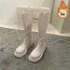 Long boots women's autumn and winter new versatile high boots rear zipper thin boots but knee mid boots