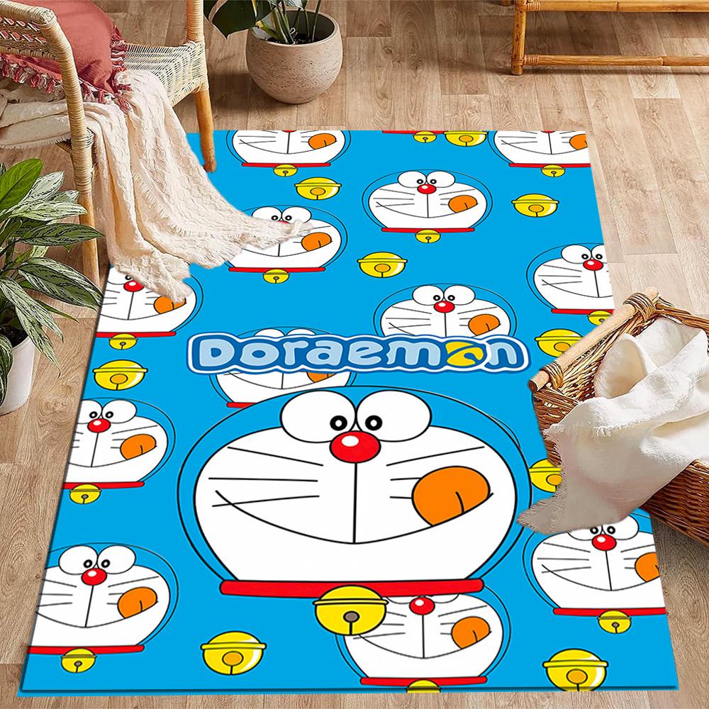Doraemon Adventure Themed Anti-Slip Rugs - Polyester Home Decor, Suitable for Bedrooms, Living Rooms, Doorways, Studios, and Decorations