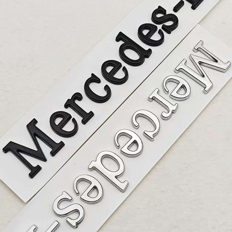 3D ABS Car Badge Rear Trunk Logo Mercedes-Benz Sticker Emblem Decoration For Mercedes Benz AMG W108 W124 W126 W140 W205 W201