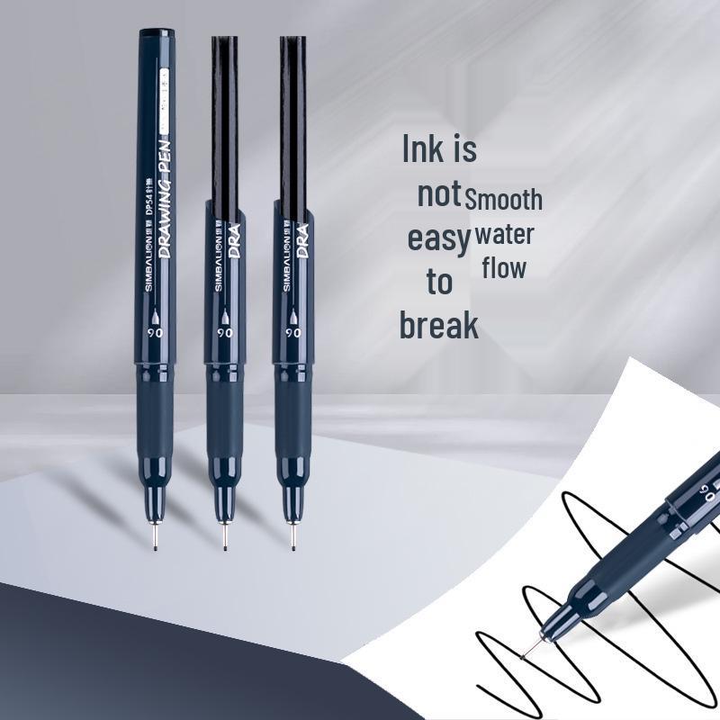 Lion Art Waterproof Syringe Pen for Manga & Line Drawing, Black, 0.05-0.1mm